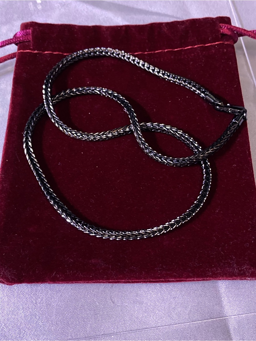 Black Braided Chain Necklace - Men